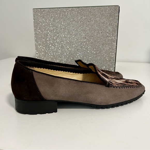 BRUNATE - Moccasin Loafer Violet Suede / Zebra / Made in Italy 🇮🇹 - Picture 6 of 12